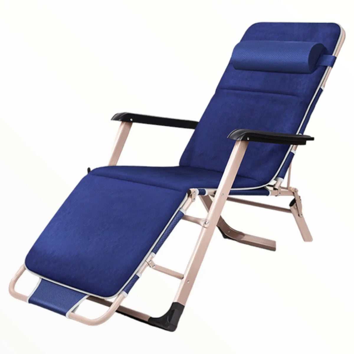 Chaise longue pliante rembourrée avec repose-pieds