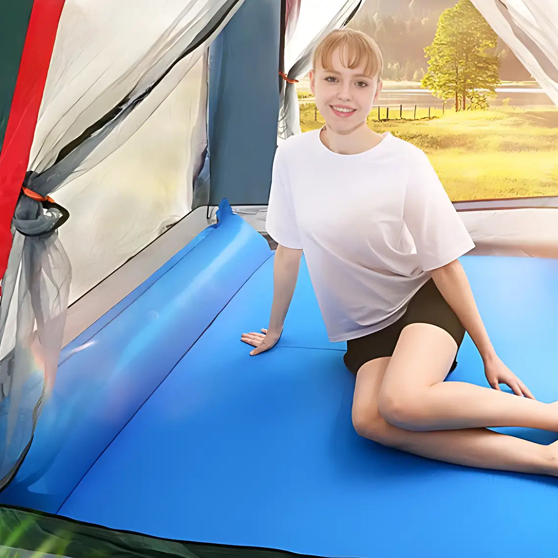 Matelas autogonflant 2 personnes avec oreiller