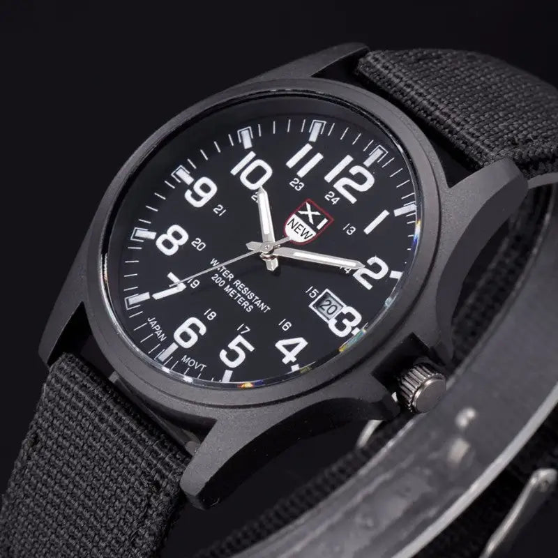 MONTRE MILITAIRE - BRACELET TOILE CANVAS