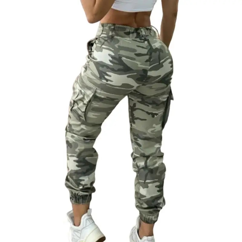 Pantalon treillis militaire femme taille haute