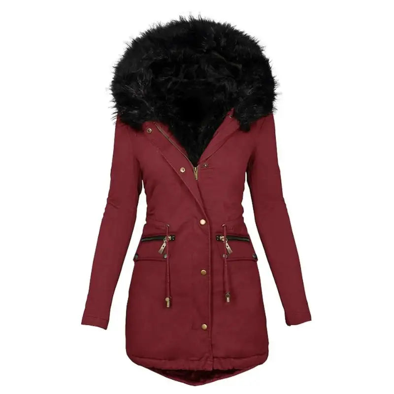 Parka militaire femme à capuche fourrure
