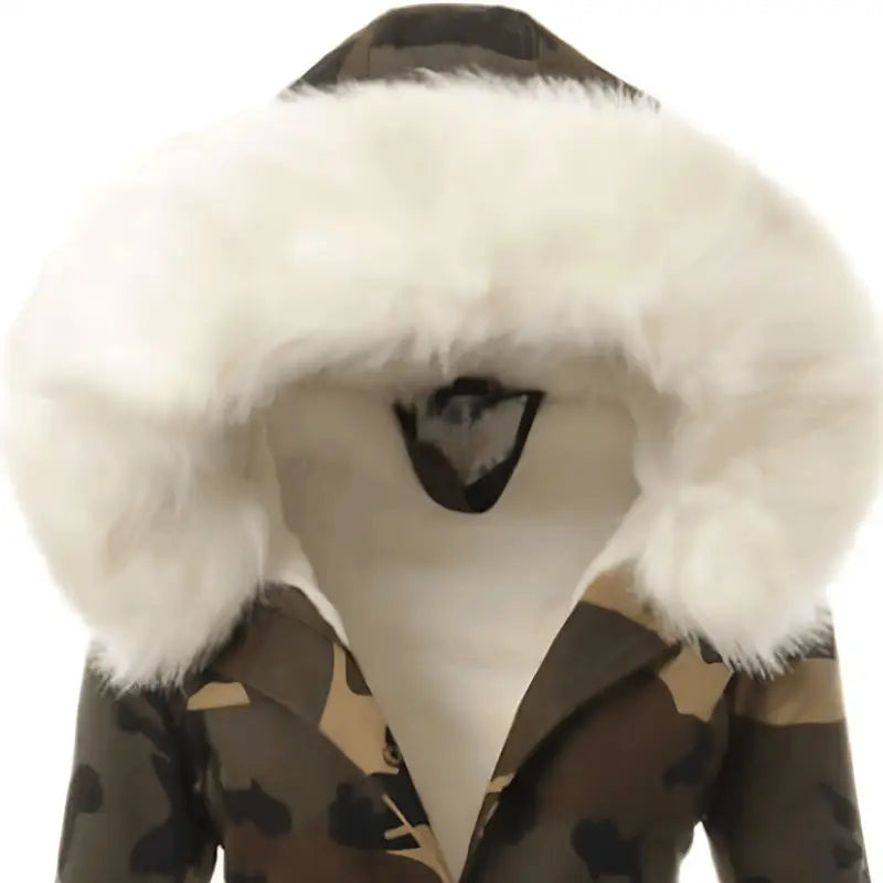 Parka militaire fourrure blanche