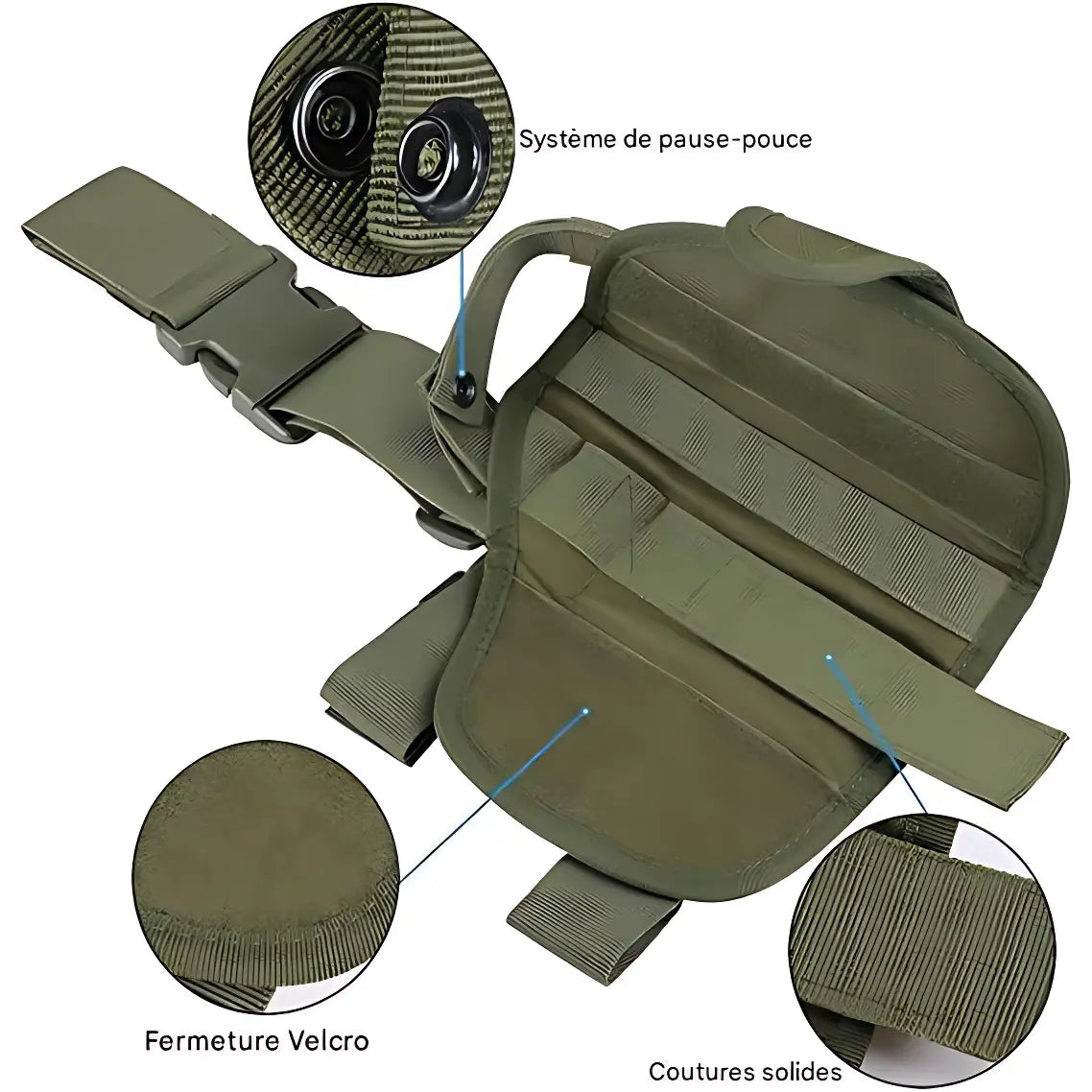 Holster de cuisse tactique avec sangle