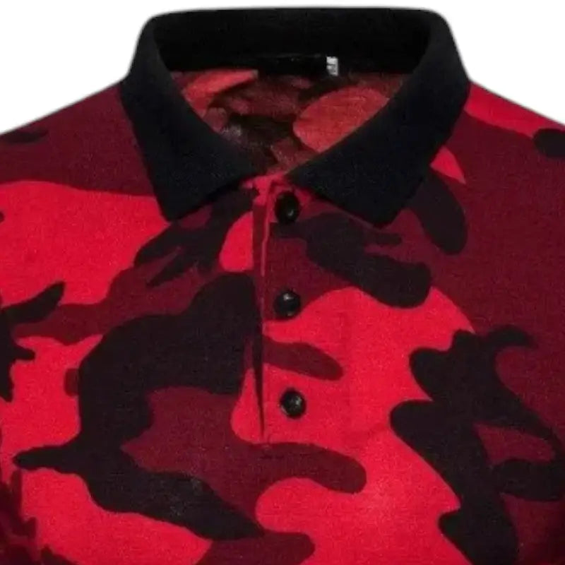 POLO MILITAIRE - CAMOUFLAGE ROUGE