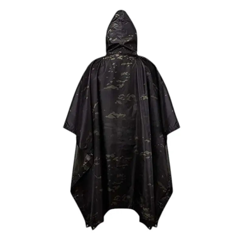 Poncho camouflage noir imperméable randonnée