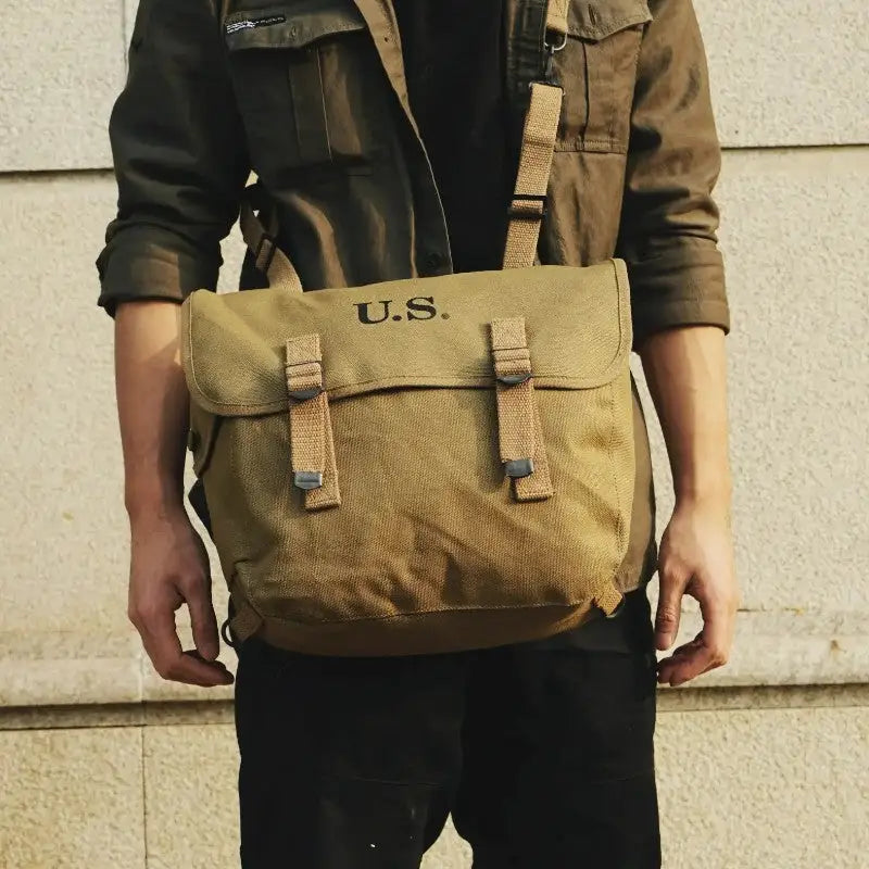 Sac musette militaire en toile de coton