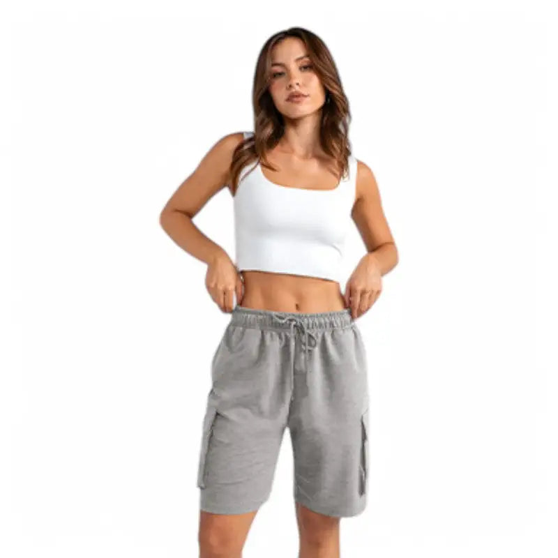 Short cargo coton femme