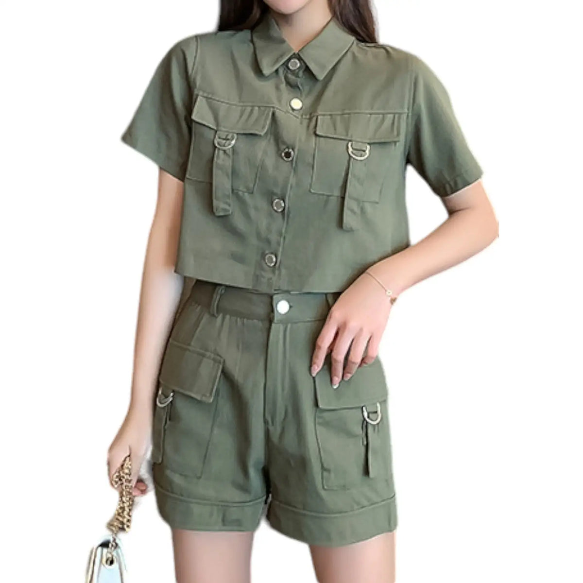 Short treillis militaire coton polyester