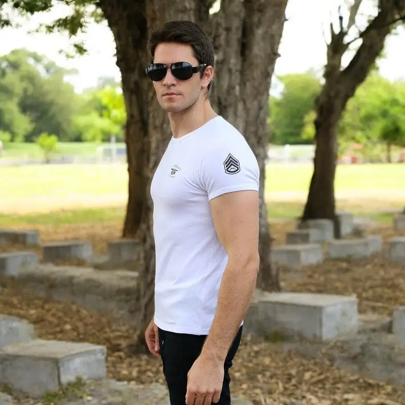 T shirt militaire blanc