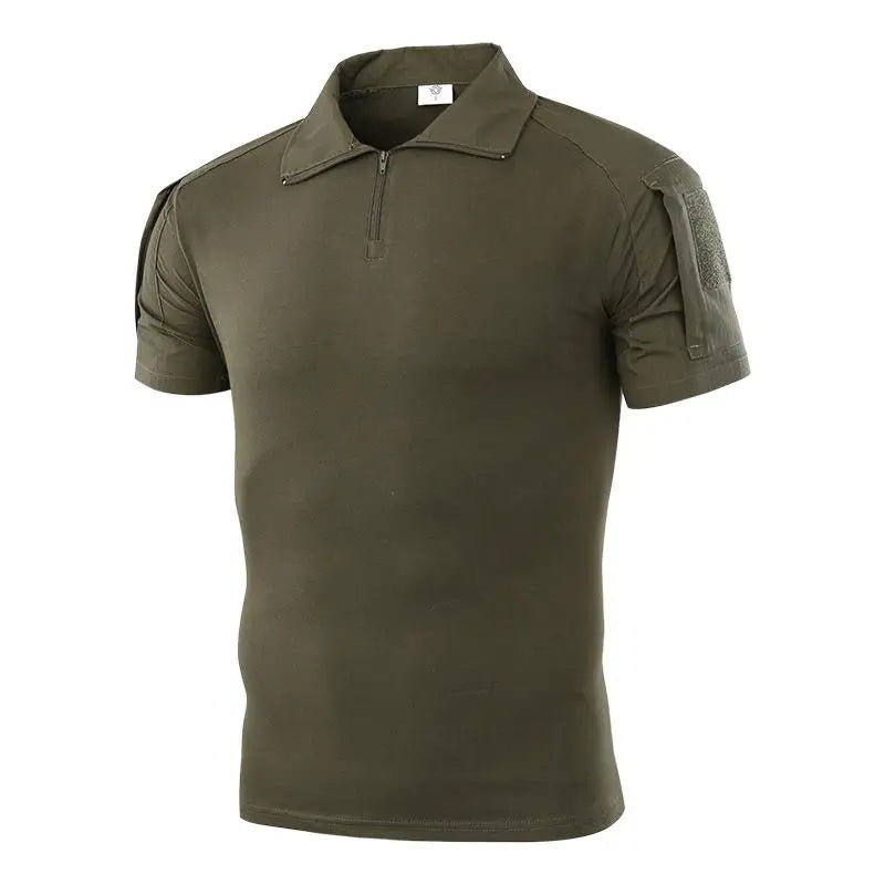 T-SHIRT MILITAIRE AVEC FERMETURE ÉCLAIR