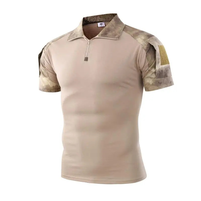 T-SHIRT MILITAIRE AVEC FERMETURE ÉCLAIR