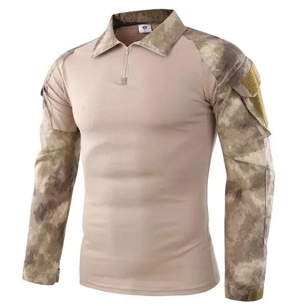 T-shirt militaire manche longue avec porte insigne