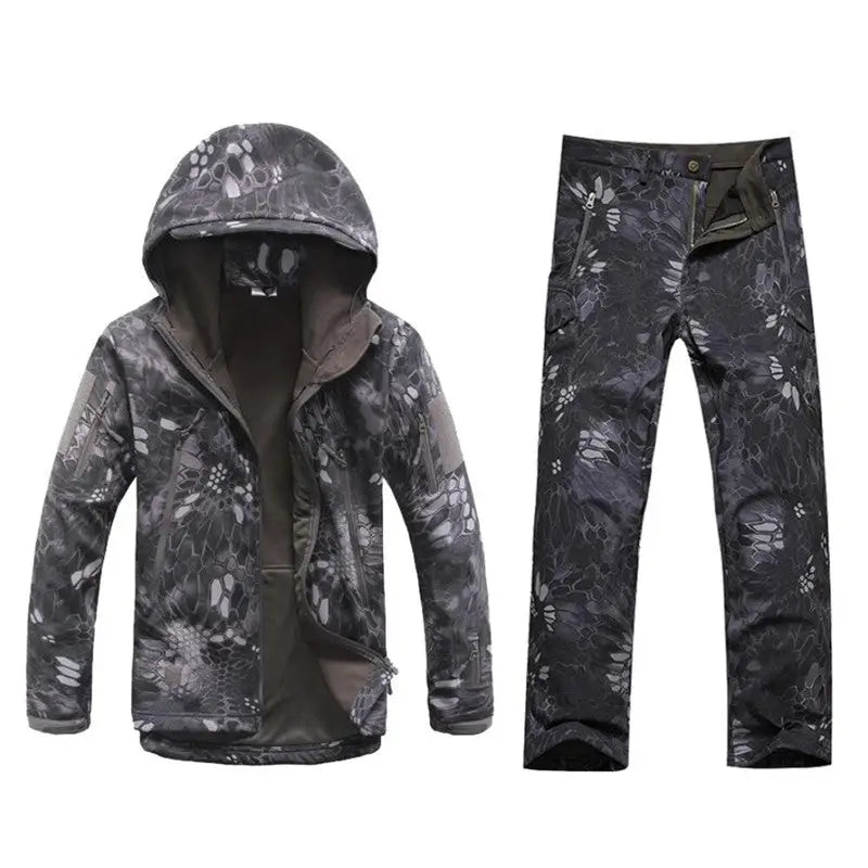 TENUE DE CHASSE - ENSEMBLE TACTIQUE VESTE À CAPUCHE ET PANTALON