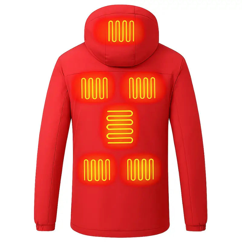 Veste chauffante USB 8 zones capuche amovible