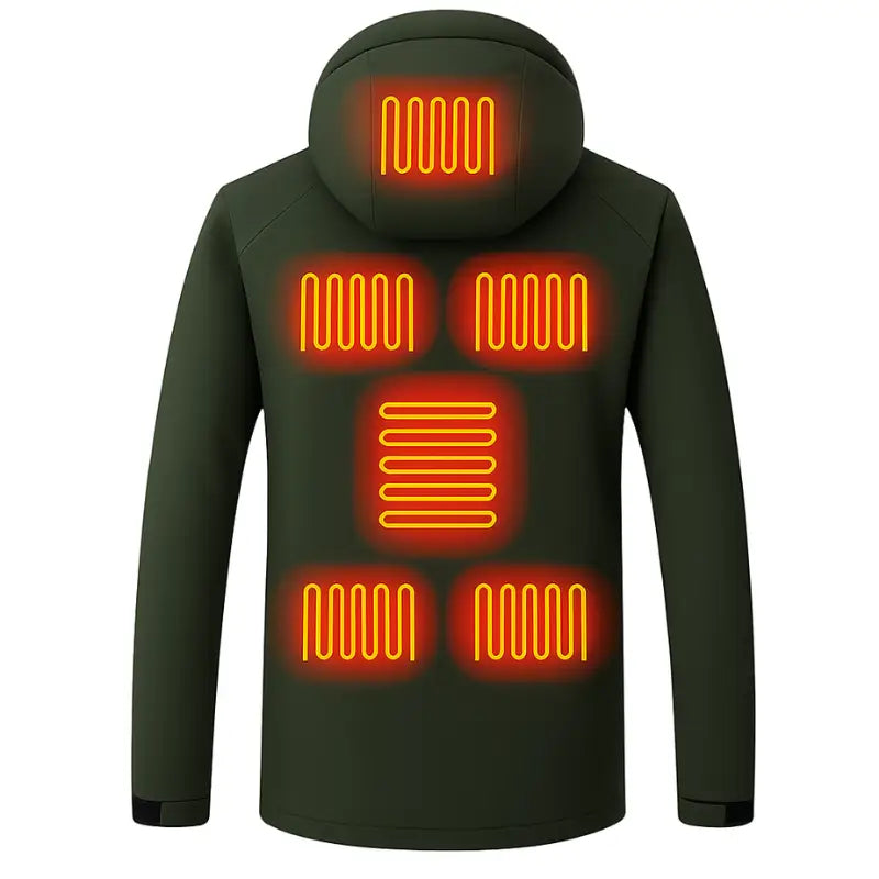 Veste chauffante USB 8 zones capuche amovible