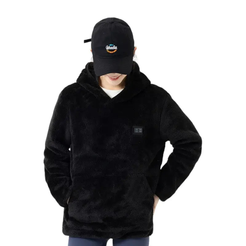 Veste chauffante USB en peluche femme