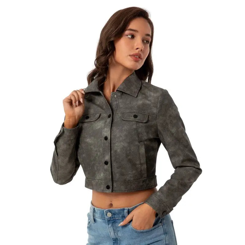 Veste coupe courte militaire femme