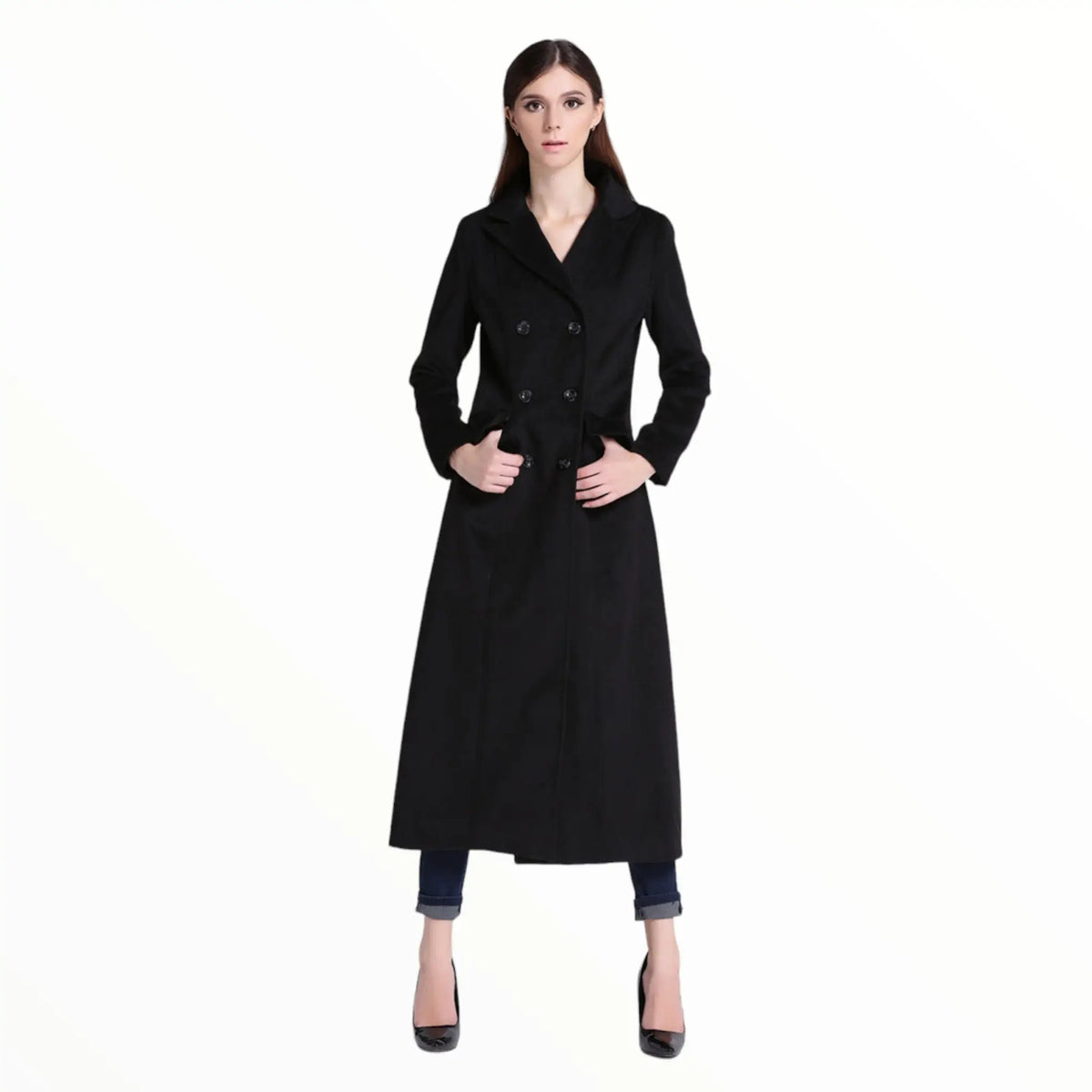Manteau long militaire femme
