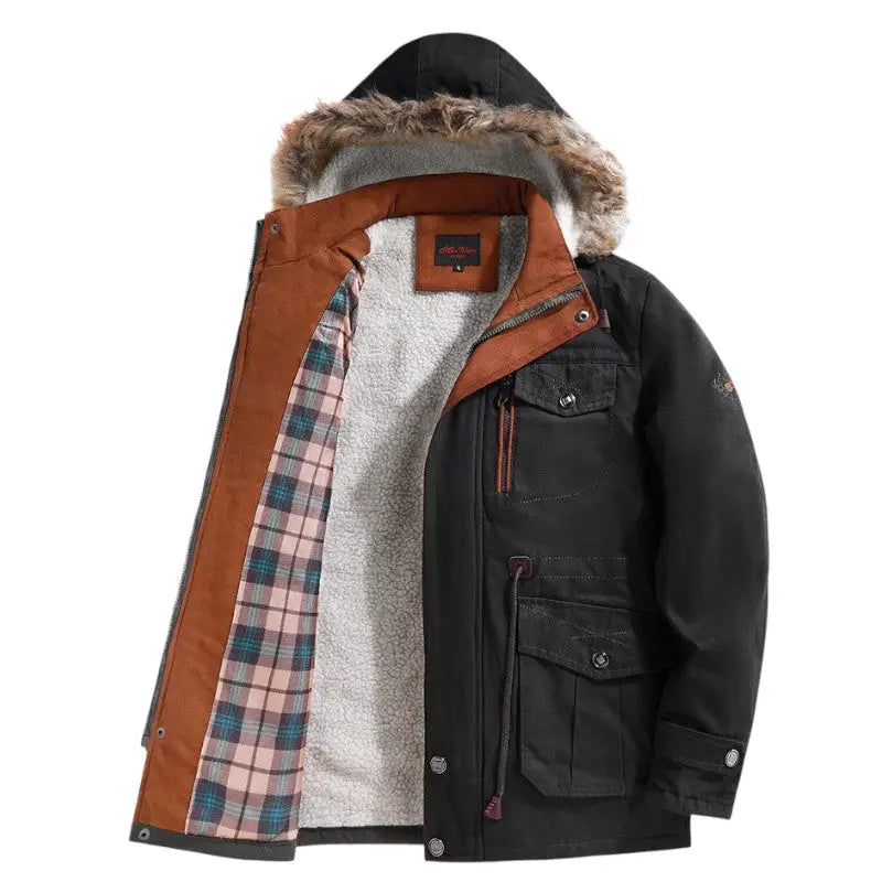 Veste militaire fourrure homme