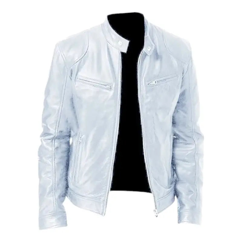 Veste en cuir motard homme