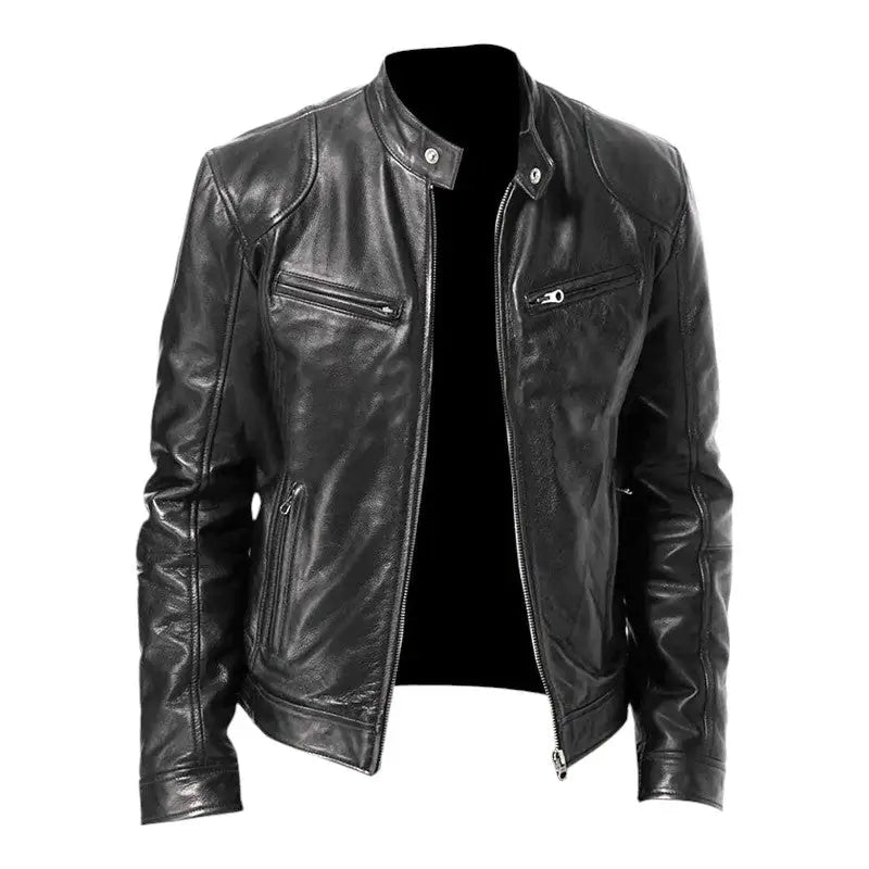 Veste en cuir motard homme