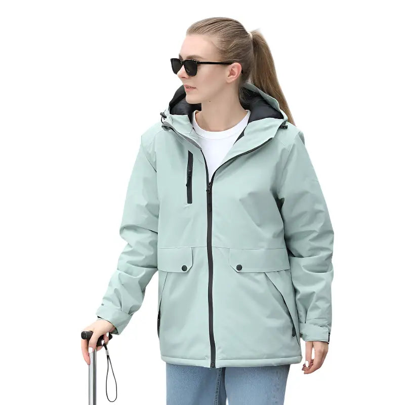 Veste randonnée imperméable vert menthe