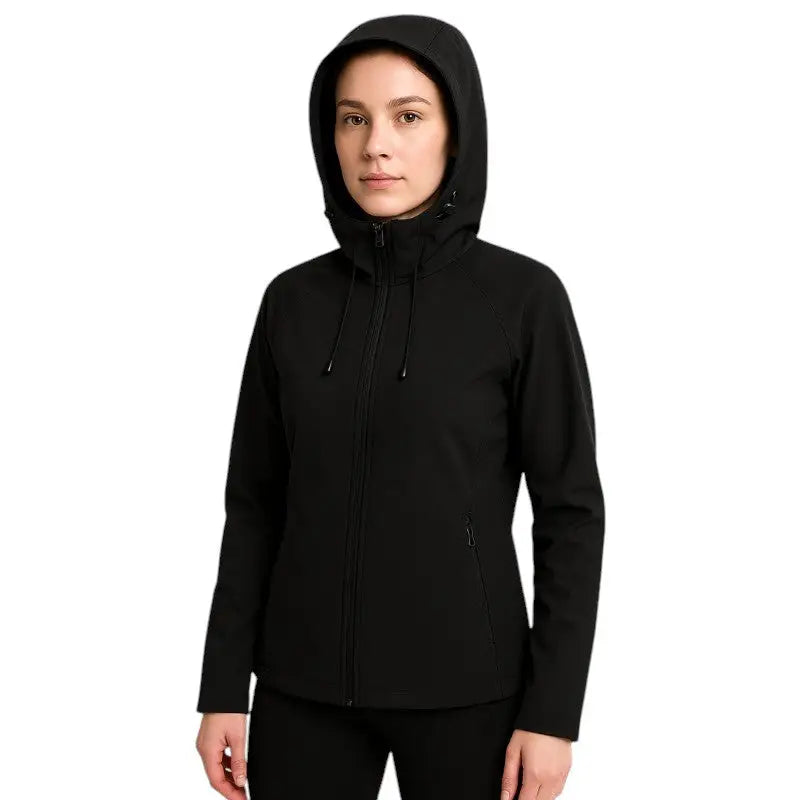 Veste softshell polaire femme chaude avec capuche coupe-vent