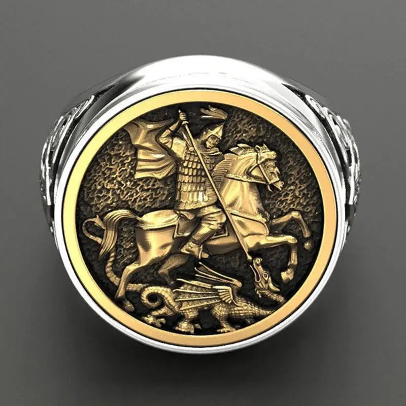 BAGUE MILITAIRE - CHEVALIER IMPITOYABLE (ARGENT)