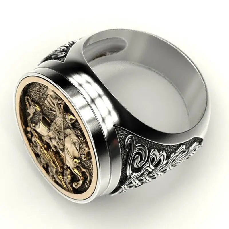 BAGUE MILITAIRE - CHEVALIER IMPITOYABLE (ARGENT)