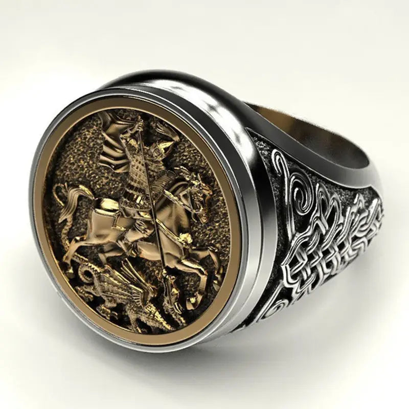 BAGUE MILITAIRE - CHEVALIER IMPITOYABLE (ARGENT)