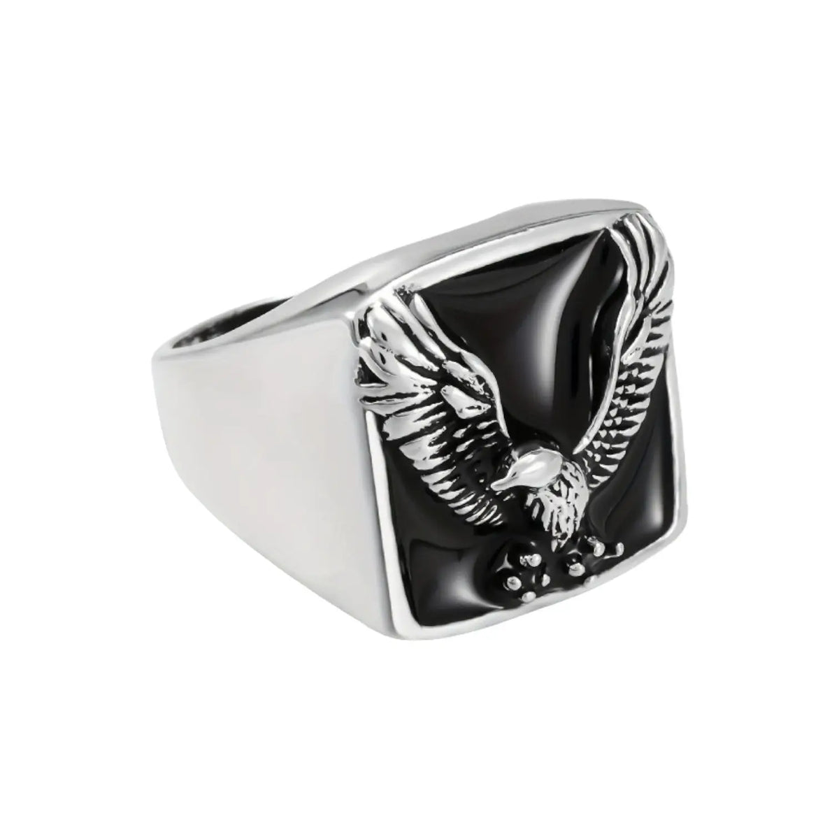 BAGUE MILITAIRE AIGLE AMÉRICAIN (COULEUR ARGENT)