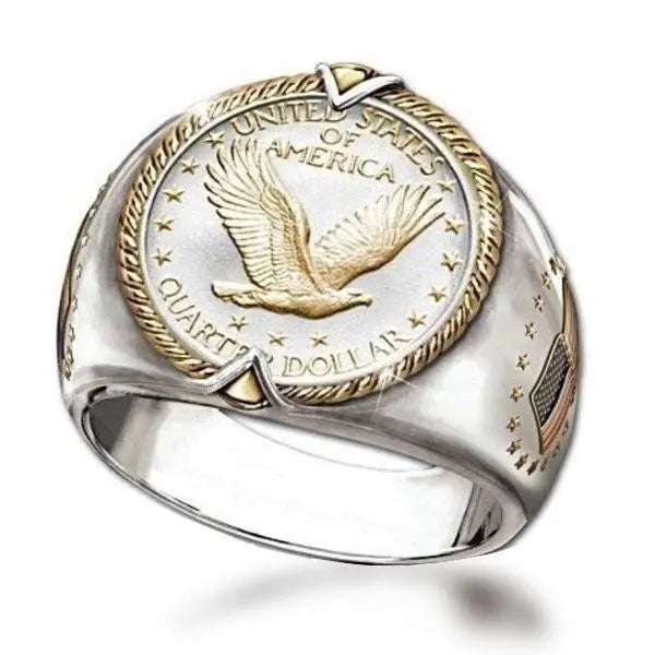 BAGUE MILITAIRE USA (ARGENT)