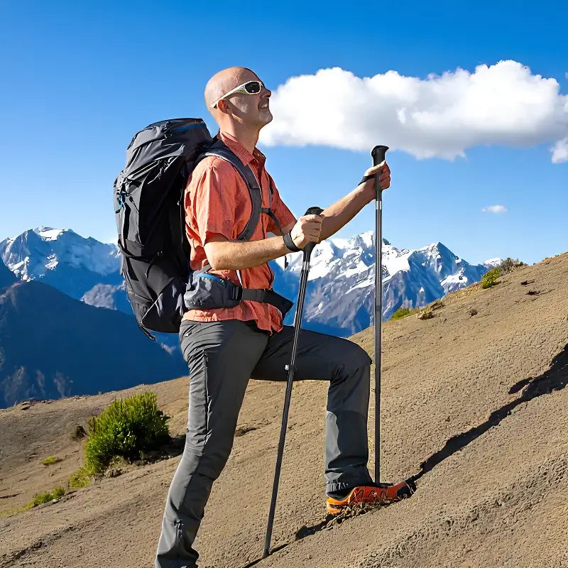 Baton de trail trek en montagne