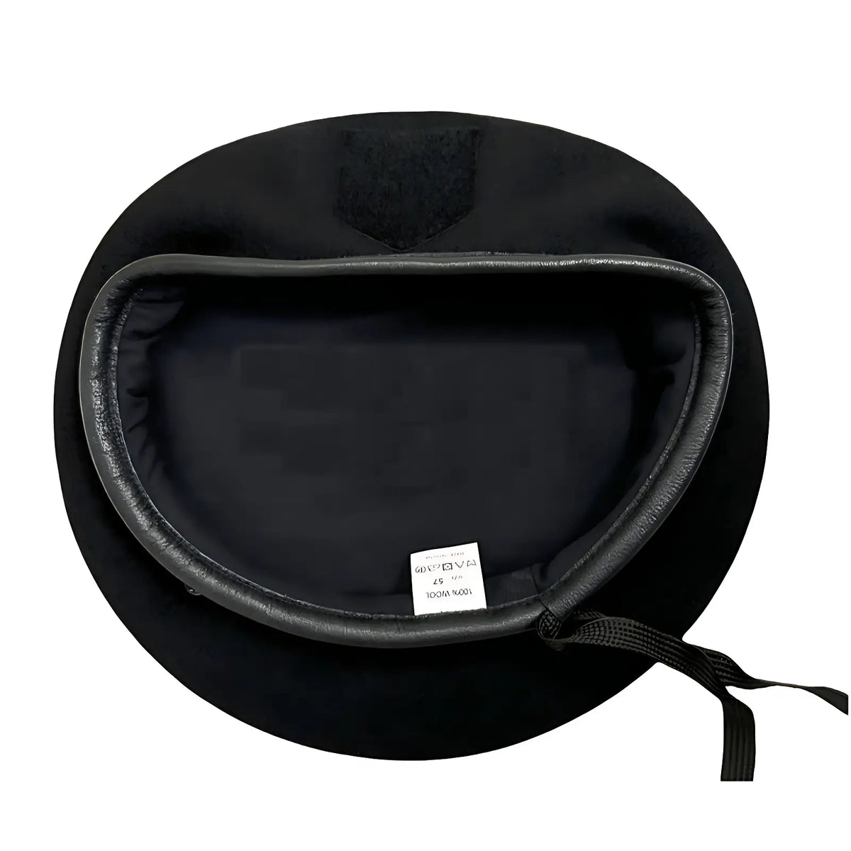 Béret militaire avec bord en cuir