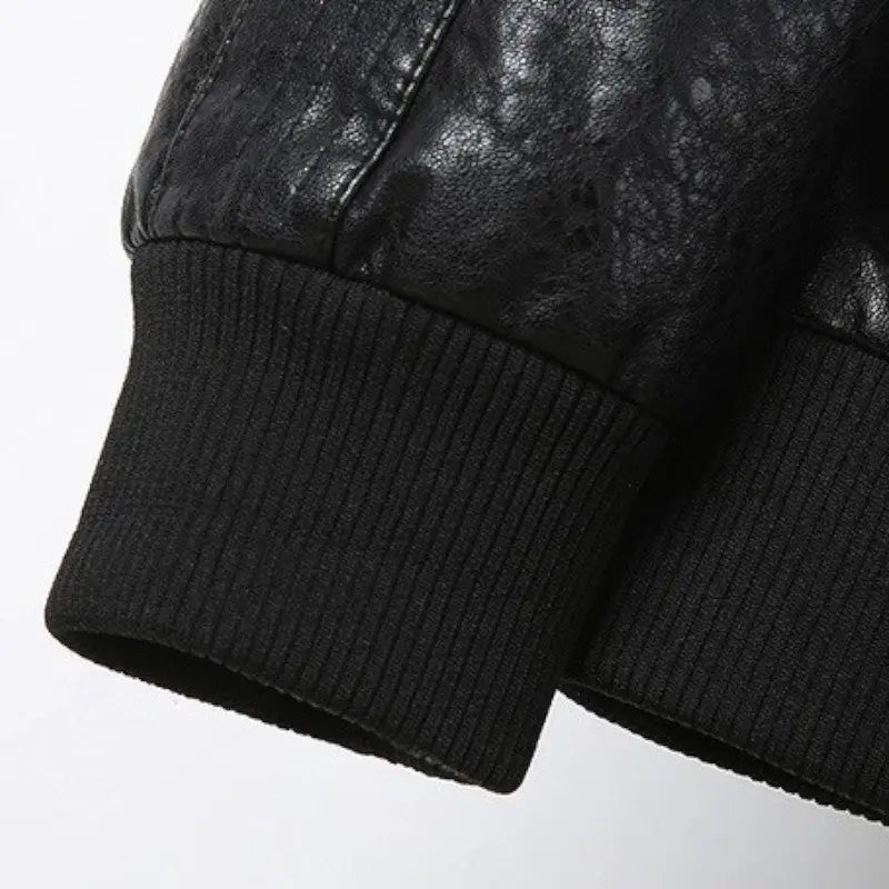 Blouson cuir synthétique militaire