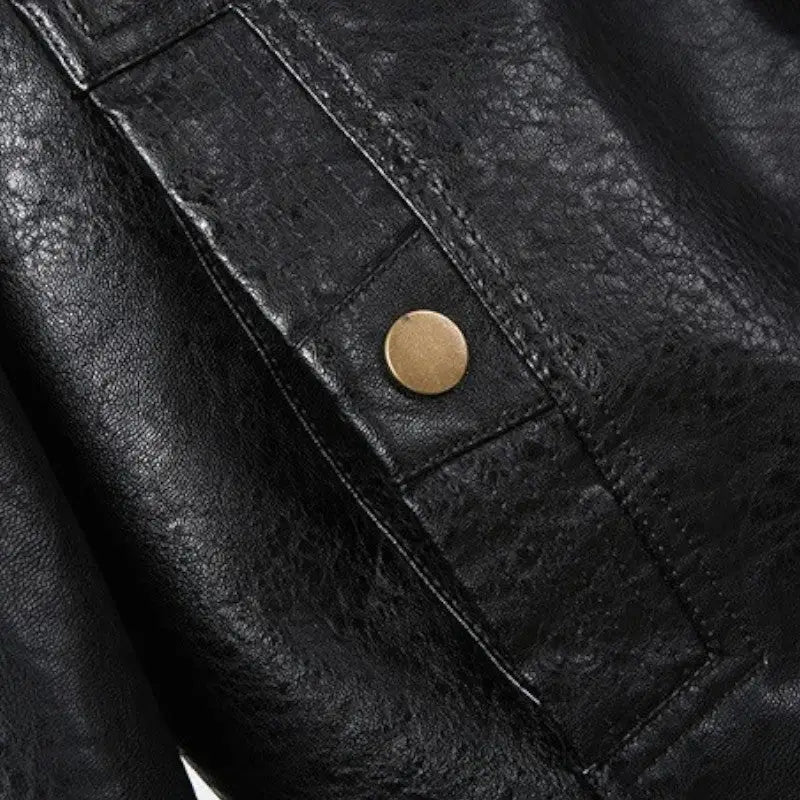 Blouson cuir synthétique militaire