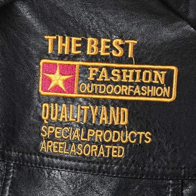 Blouson cuir synthétique militaire