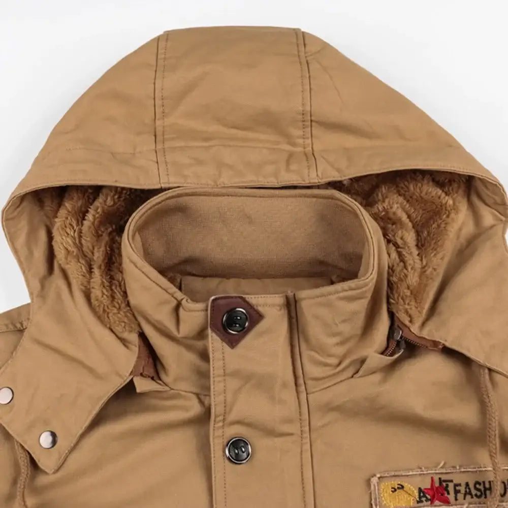 BLOUSON MILITAIRE AVEC FOURRURE INTÉGRÉE