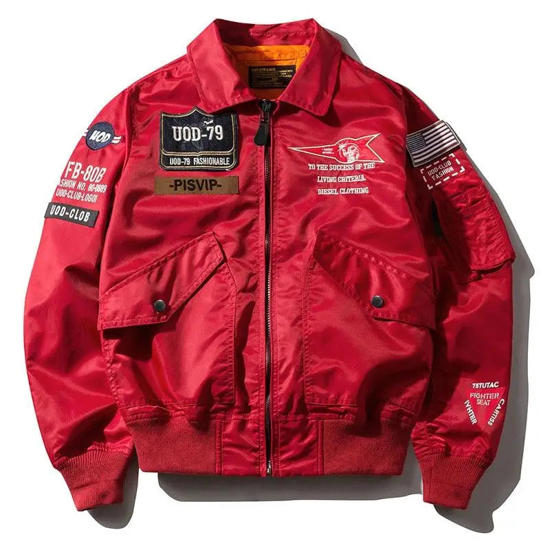 Blouson Bomber MA-1 Aviateur Homme – Patches USAF Doublure Orange