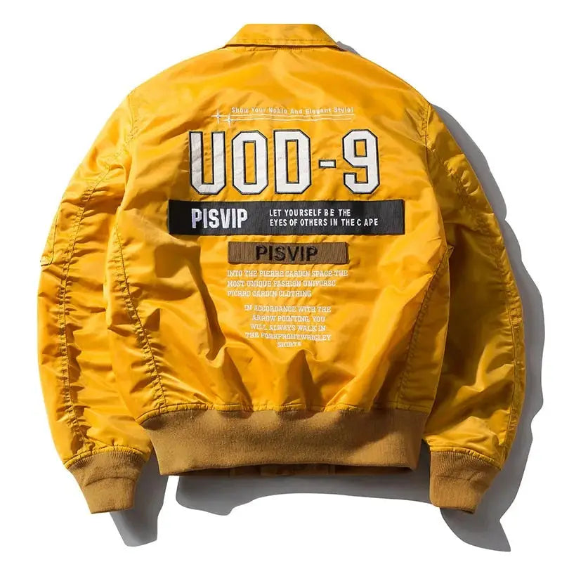 Blouson Bomber MA-1 Aviateur Homme – Patches USAF Doublure Orange