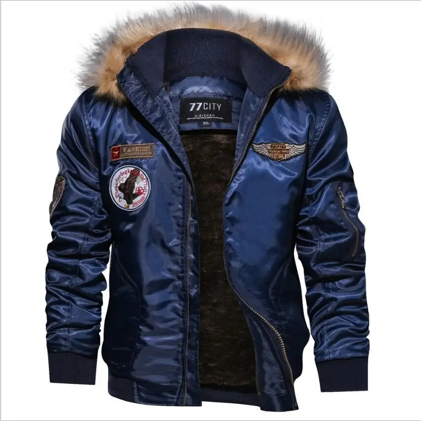 Bombers veste pour homme à capuche doublure polaire