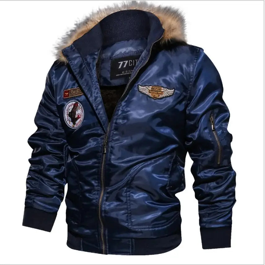 Bombers veste pour homme à capuche doublure polaire