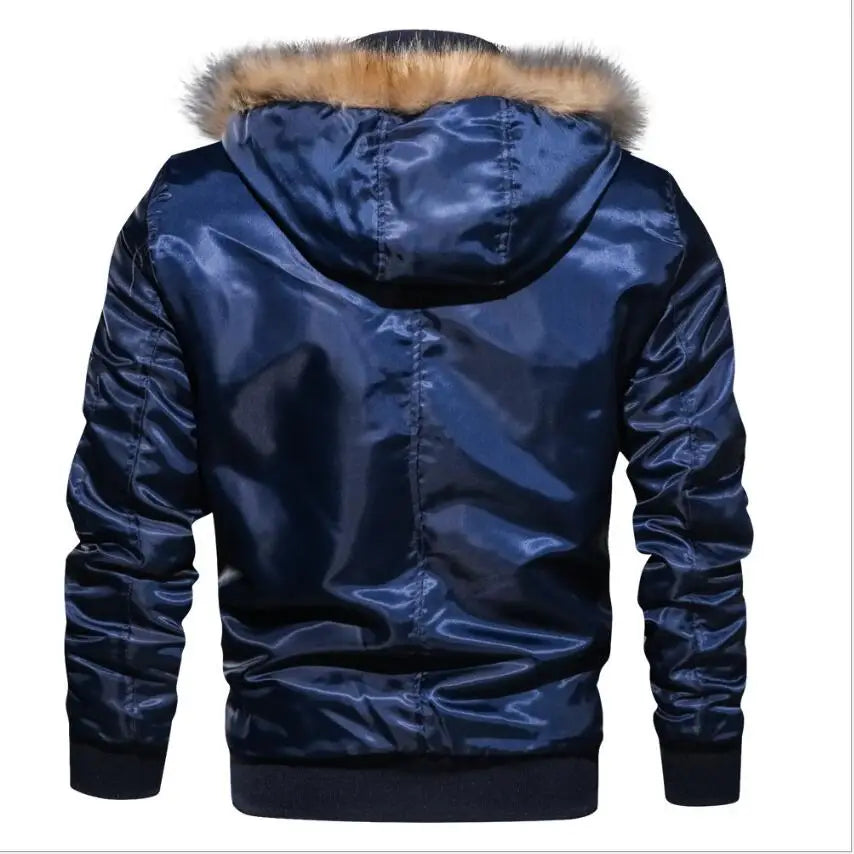 Bombers veste pour homme à capuche doublure polaire