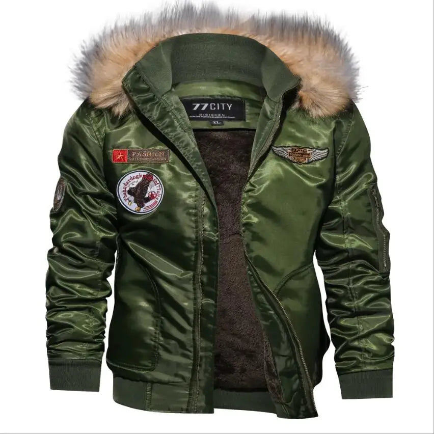 Bombers veste pour homme à capuche doublure polaire
