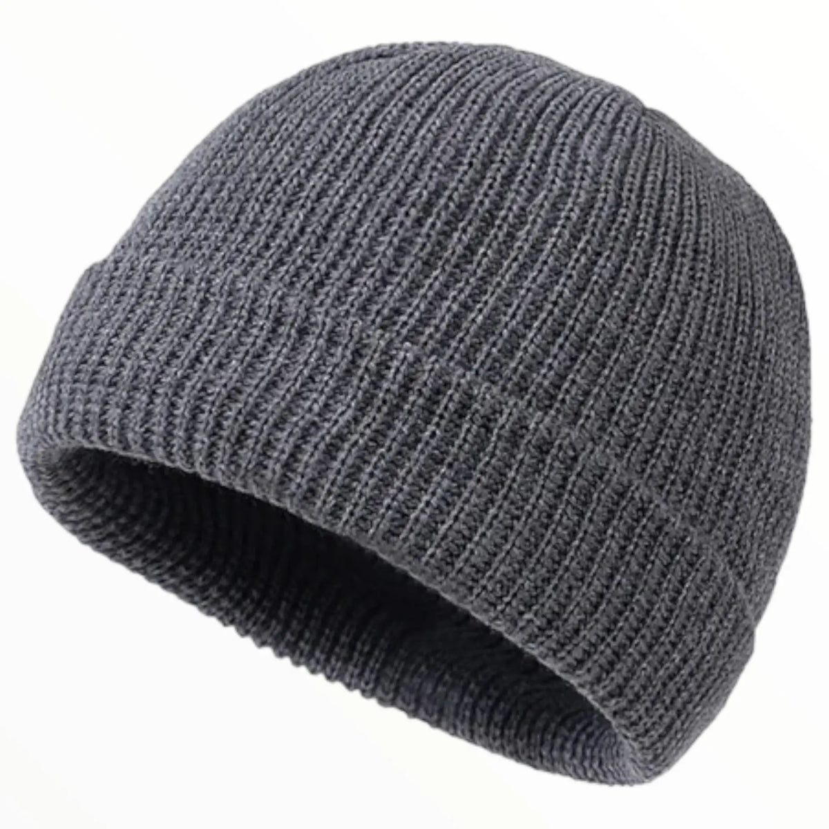 Bonnet tricoté en coton beige style militaire