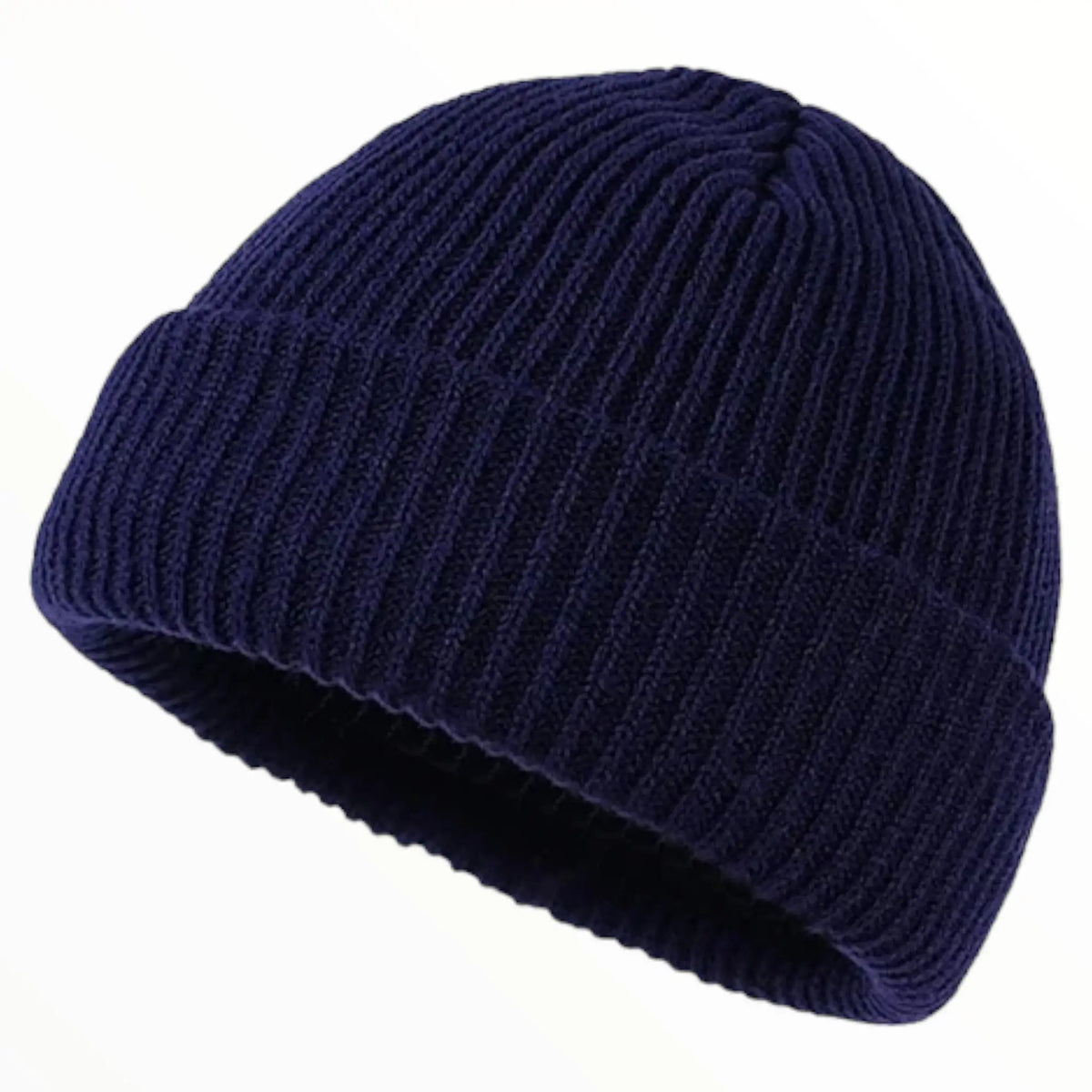 Bonnet tricoté en coton beige style militaire
