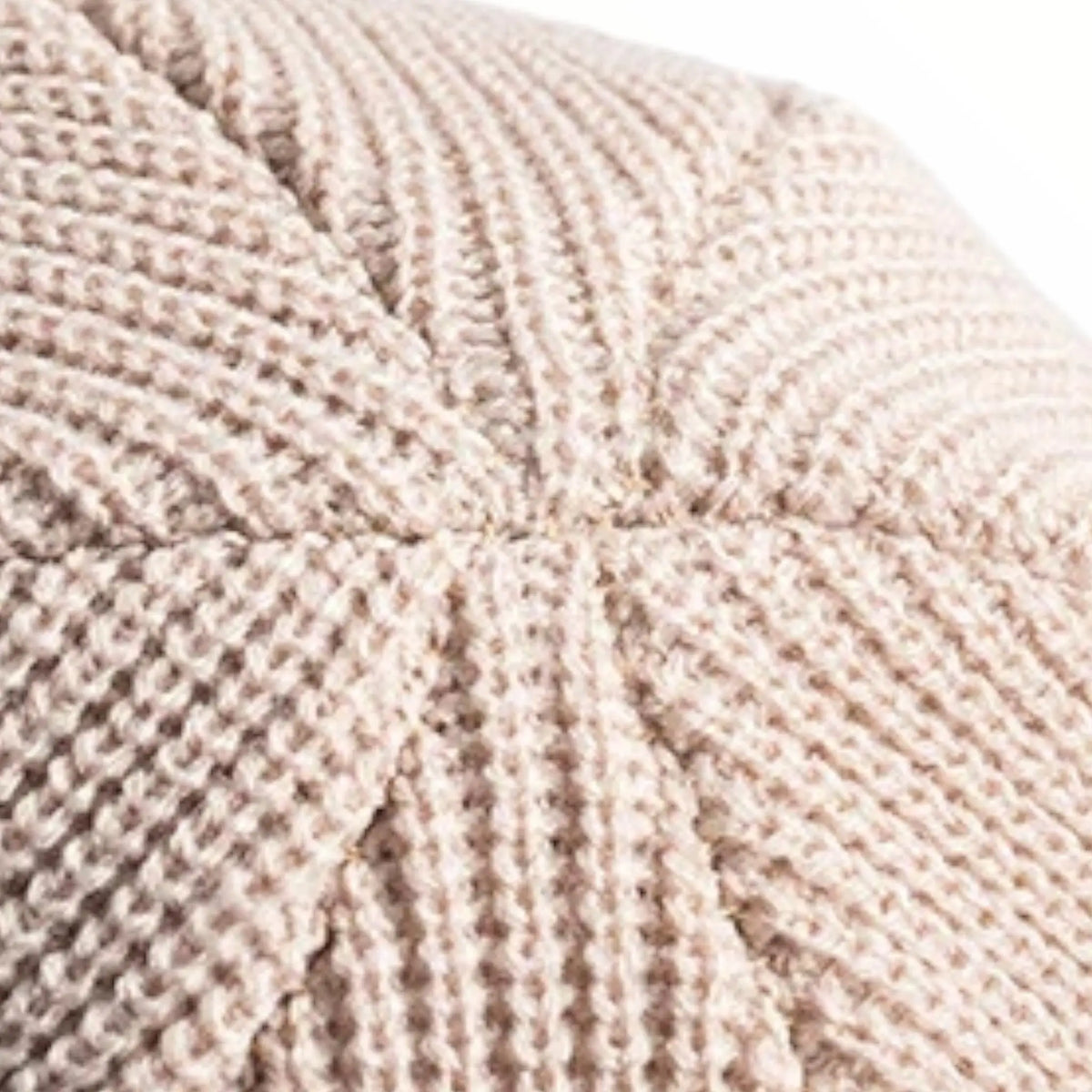 Bonnet tricoté en coton beige style militaire