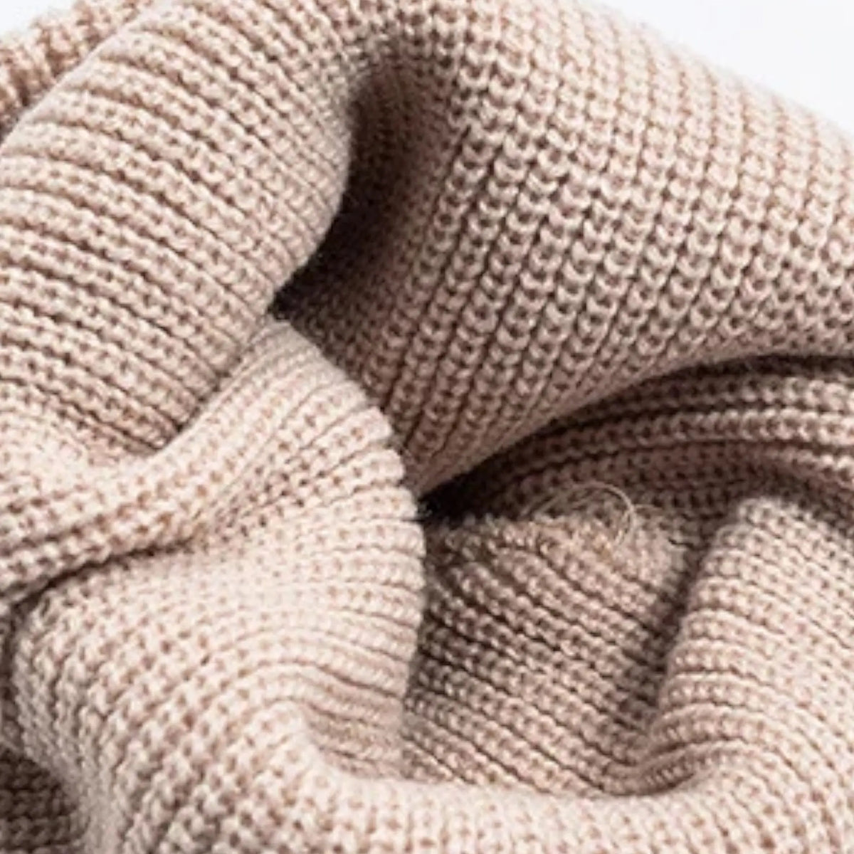 Bonnet tricoté en coton beige style militaire