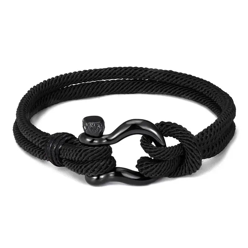 Bracelet nautique corde style marin fermoir ancre