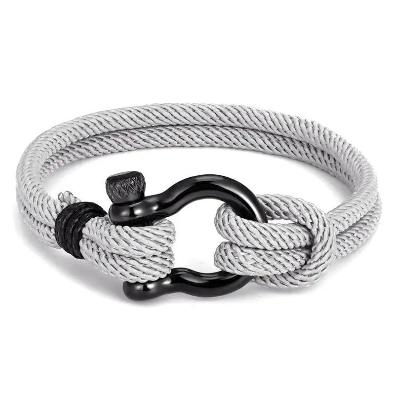 Bracelet nautique corde style marin fermoir ancre
